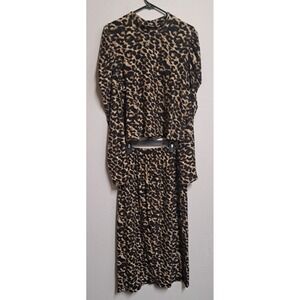 Full Circle Trends 2 Pc Leopard Set 3X Crop Top Maxi Skirt Lounge